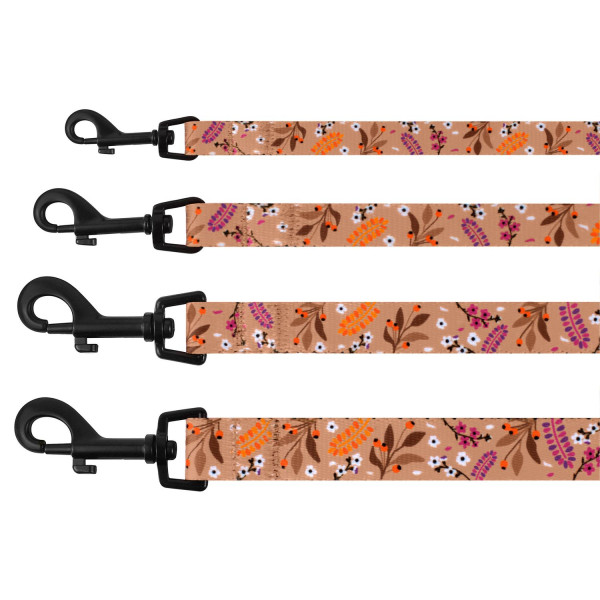 Повідець для Собак BronzeDog Urban Квіти Нейлоновий Бежевий