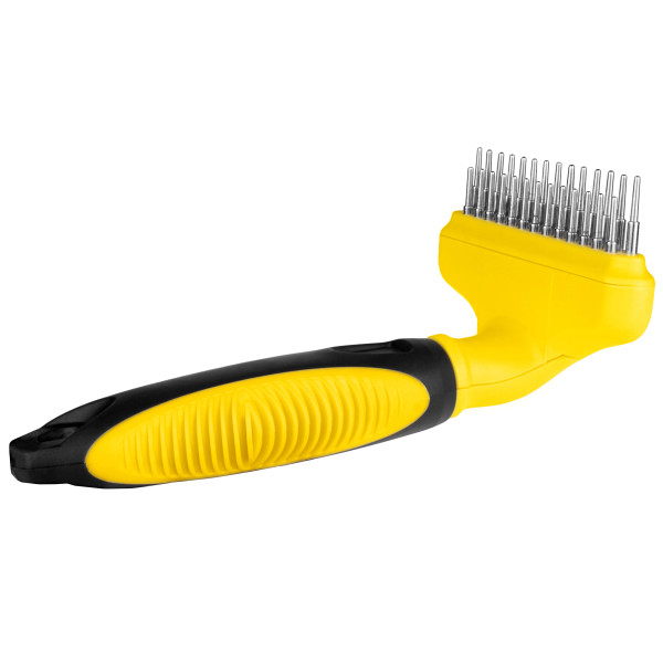 Дворядний гребінець граблі Bronzedog з зубом, що крутиться 15 х 9 см