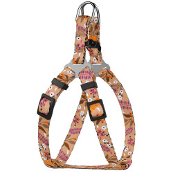 Шлея для Собак Дрібних Порід BronzeDog Urban Квіти Бежева