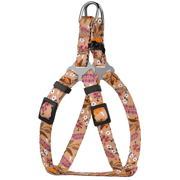 Шлея для Собак Дрібних Порід BronzeDog Urban Квіти Бежева