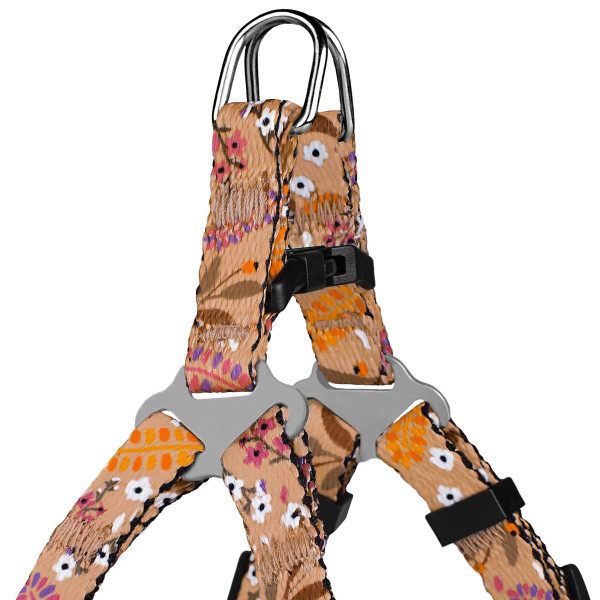 Шлея для Собак Дрібних Порід BronzeDog Urban Квіти Бежева