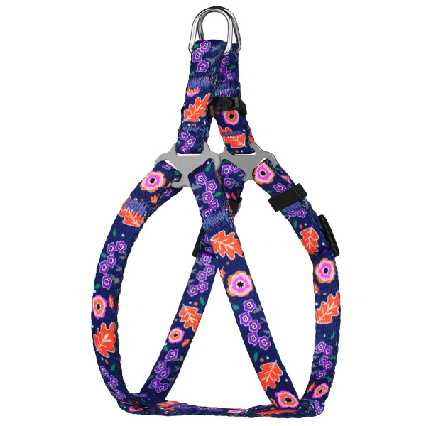 Шлея для Собак Дрібних Порід BronzeDog Urban Квіти Синя