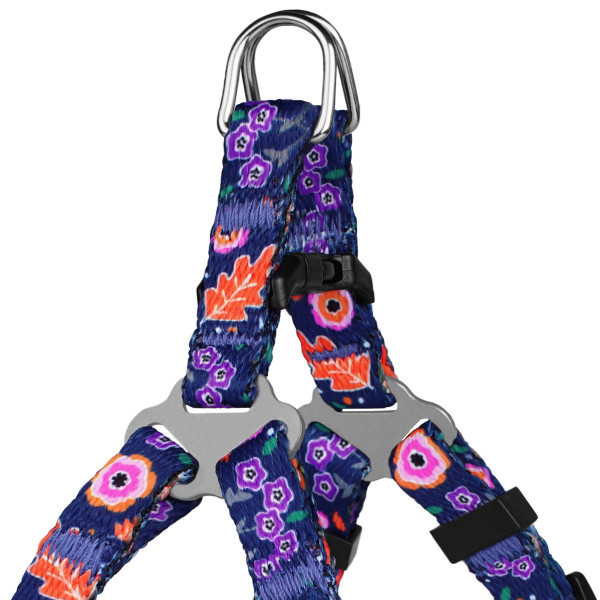 Шлея для Собак Дрібних Порід BronzeDog Urban Квіти Синя