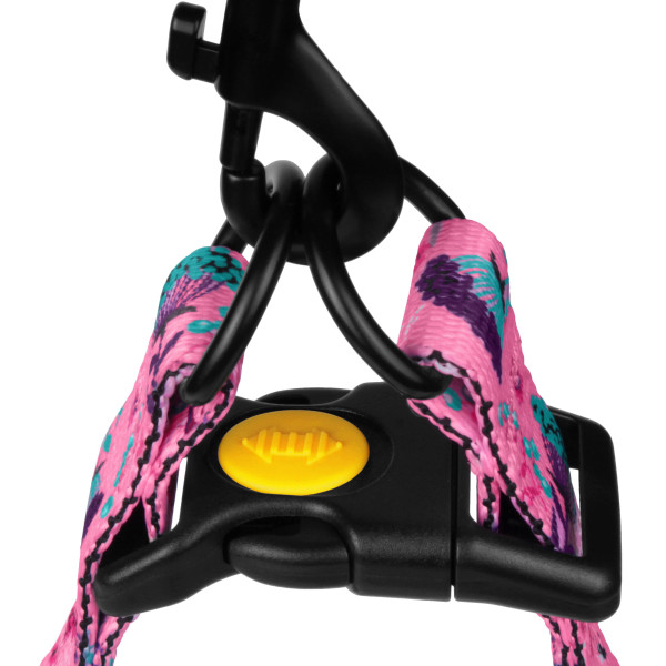 Шлея для Собак BronzeDog Urban Квіти Нейлонова Рожева