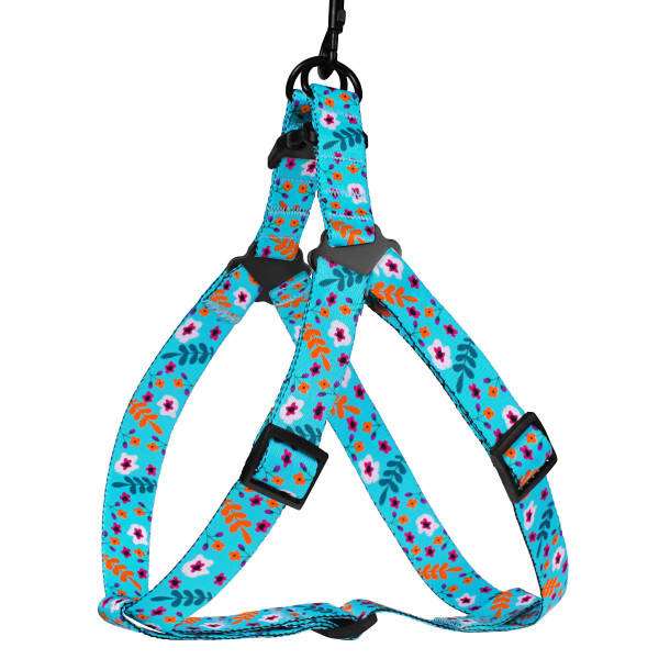 Шлея для Собак BronzeDog Urban Квіти Нейлонова Ментол