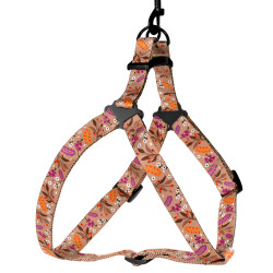 Шлея для Собак BronzeDog Urban Квіти Нейлонова Бежева