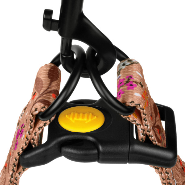 Шлея для Собак BronzeDog Urban Квіти Нейлонова Бежева