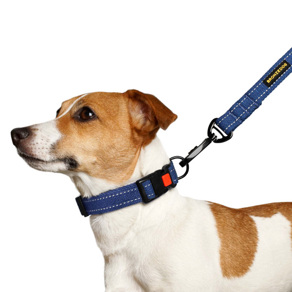 Нашийник для собак Barksi Сotton рефлекторний брезент Синій