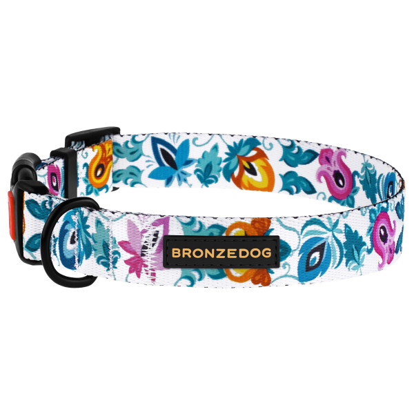 Нашийник для Собак BronzeDog Urban Folk нейлоновий з пластиковою пряжкою білий