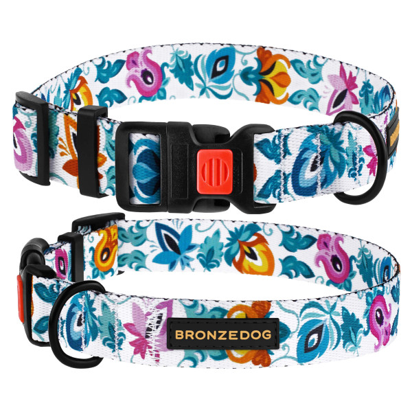 Нашийник для Собак BronzeDog Urban Folk нейлоновий з пластиковою пряжкою білий
