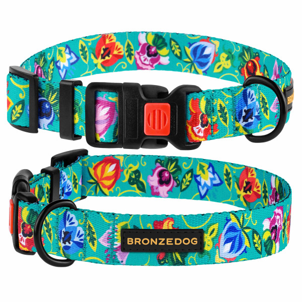 Нашийник для Собак BronzeDog Urban Folk нейлоновий з пластиковою пряжкою ментоловий