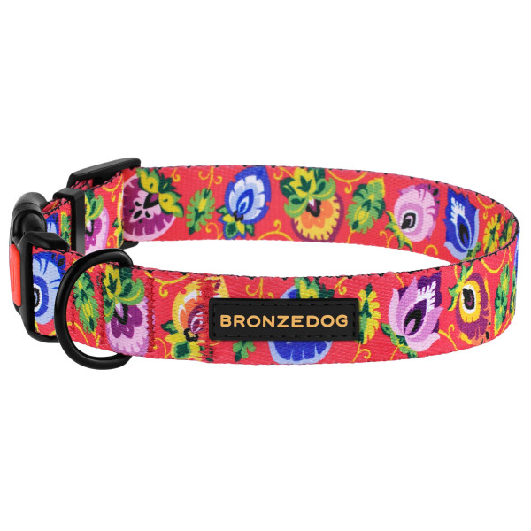 Нашийник для Собак BronzeDog Urban Folk нейлоновий з пластиковою пряжкою кораловий