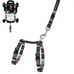 Шлея з Поводком для Котів та Дрібних Собак BronzeDog Urban Ацтеки