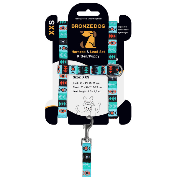 Шлея з Поводком для Котів та Дрібних Собак BronzeDog Urban Інки