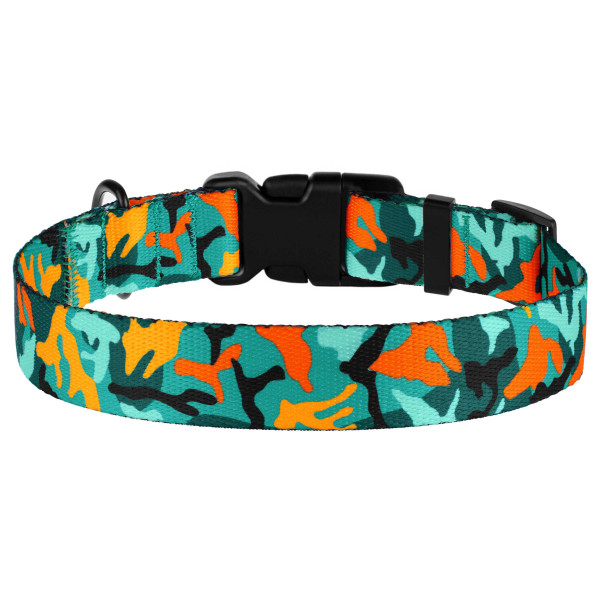 Нашийник для Собак BronzeDog Urban Camo Нейлоновий з Пластиковою Пряжкою Зелений