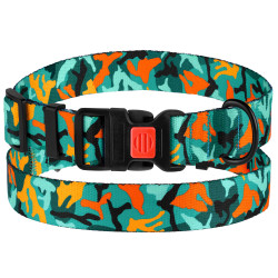 Нашийник для Собак BronzeDog Urban Camo Нейлоновий з Пластиковою Пряжкою Зелений