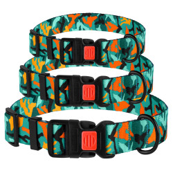 Нашийник для Собак BronzeDog Urban Camo Нейлоновий з Пластиковою Пряжкою Зелений