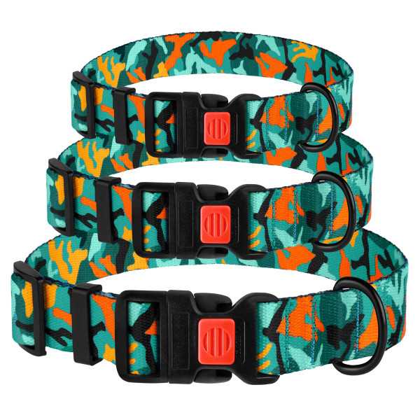 Нашийник для Собак BronzeDog Urban Camo Нейлоновий з Пластиковою Пряжкою Зелений