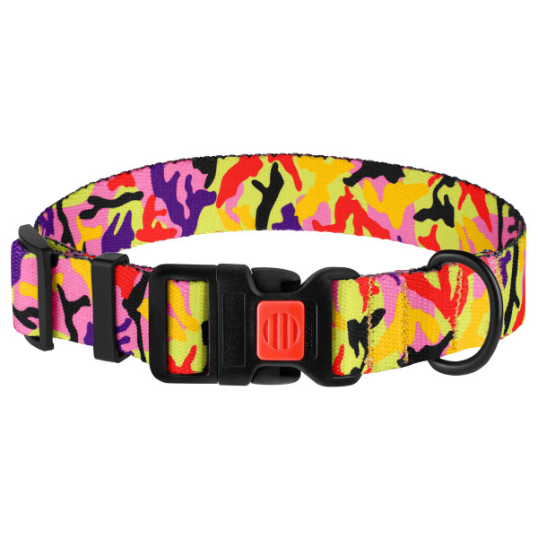 Нашийник для Собак BronzeDog Urban Camo Нейлоновий з Пластиковою Пряжкою Помаранчевий