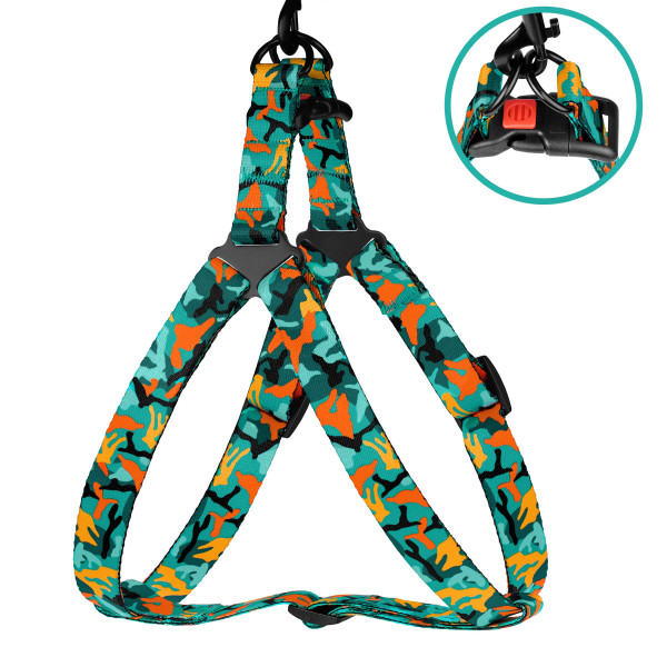 Шлея для Собак BronzeDog Urban Camo Нейлонова Зелена