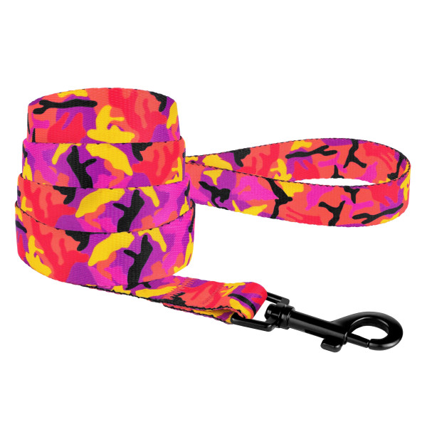 Повідець для Собак BronzeDog Urban Camo Нейлоновий Рожевий
