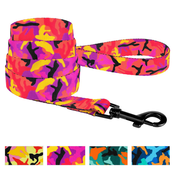 Повідець для Собак BronzeDog Urban Camo Нейлоновий Рожевий