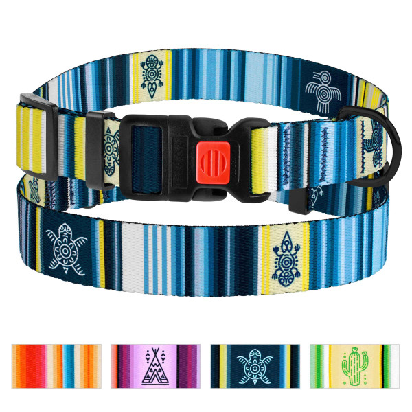 Нашийник для Собак BronzeDog Urban West Нейлоновий з Пластиковою Пряжкою Синій