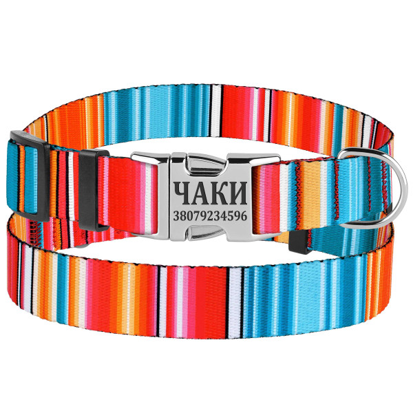 Нашийник для Собак BronzeDog Urban West Нейлоновий з Металевою Пряжкою Червоний