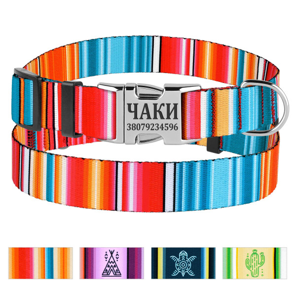 Нашийник для Собак BronzeDog Urban West Нейлоновий з Металевою Пряжкою Червоний