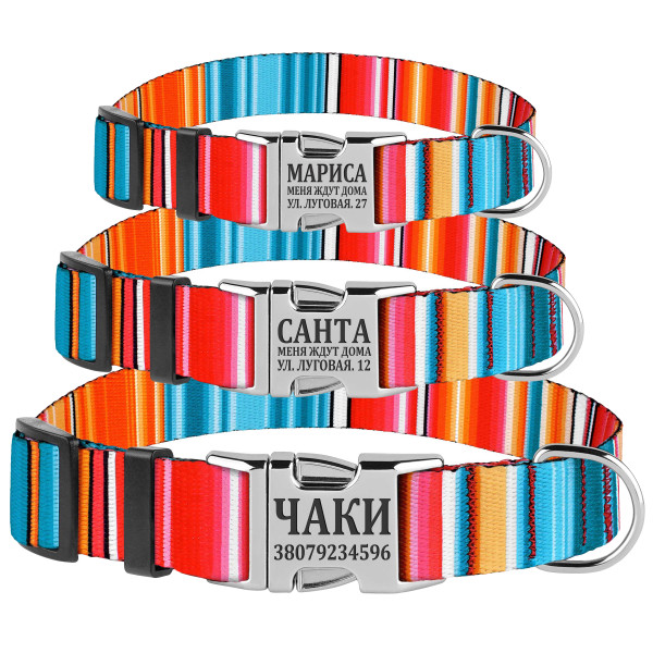 Нашийник для Собак BronzeDog Urban West Нейлоновий з Металевою Пряжкою Червоний