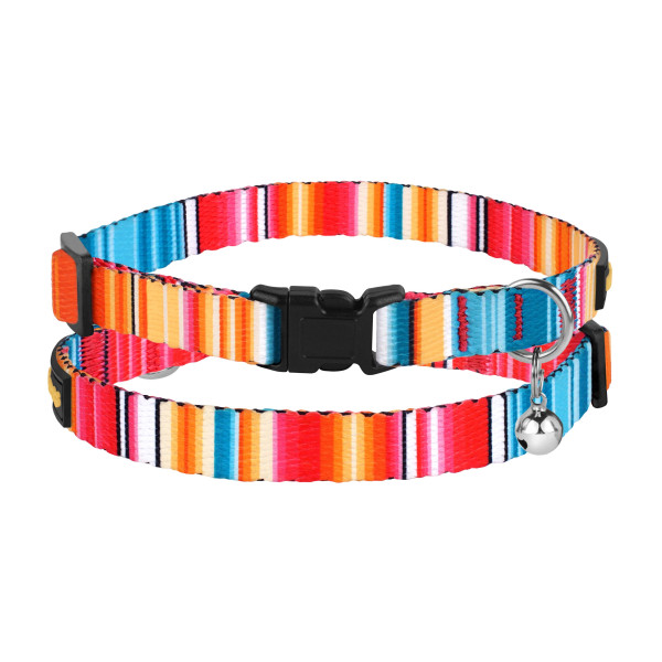 Нашийник для Котів BronzeDog Urban West Нейлоновий з Пластиковою Пряжкою та Дзвіночком Червоний