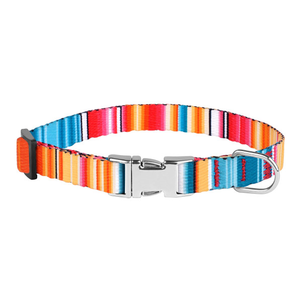 Нашийник для Собак Дрібних Порід BronzeDog Urban West Нейлоновий з Металевою Пряжкою Червоний