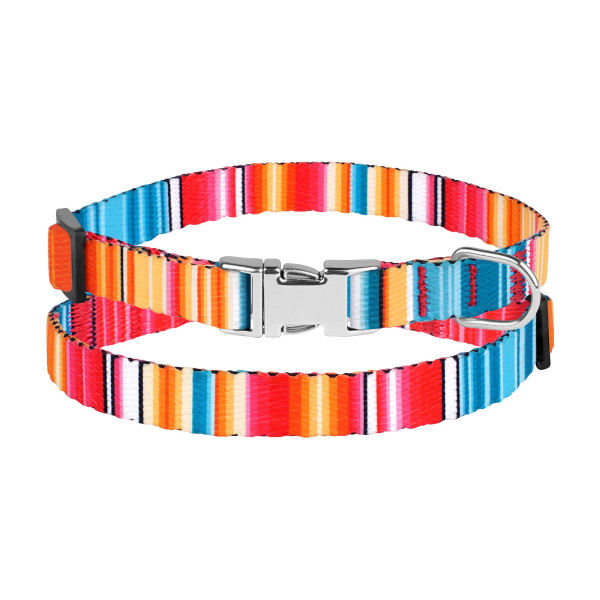 Нашийник для Собак Дрібних Порід BronzeDog Urban West Нейлоновий з Металевою Пряжкою Червоний