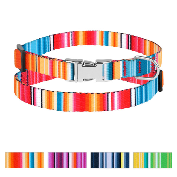 Нашийник для Собак Дрібних Порід BronzeDog Urban West Нейлоновий з Металевою Пряжкою Червоний