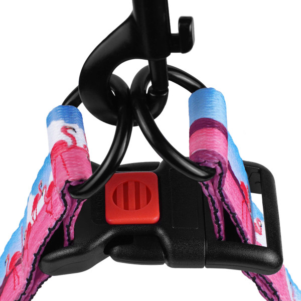 Шлея для Собак BronzeDog Urban Travel нейлонова Фламінго