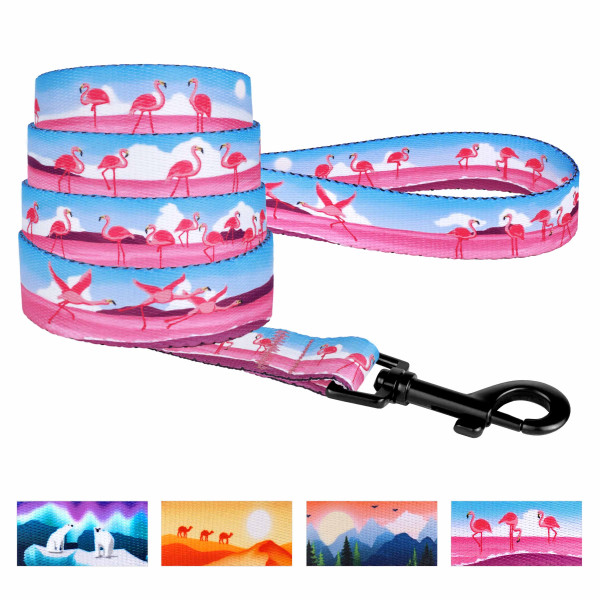 Повідець для собак BronzeDog Urban Travel нейлоновий Фламінго