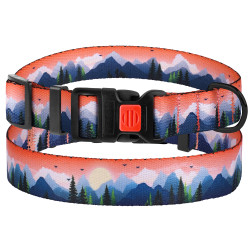 Нашийник для Собак BronzeDog Urban Travel нейлоновий з пластиковою пряжкою Гори