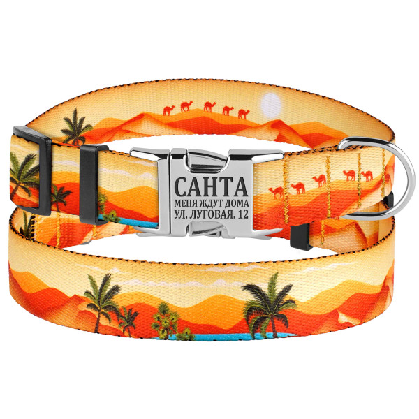 Нашийник для Собак BronzeDog Urban Travel нейлоновий з металевою пряжкою Пустиня
