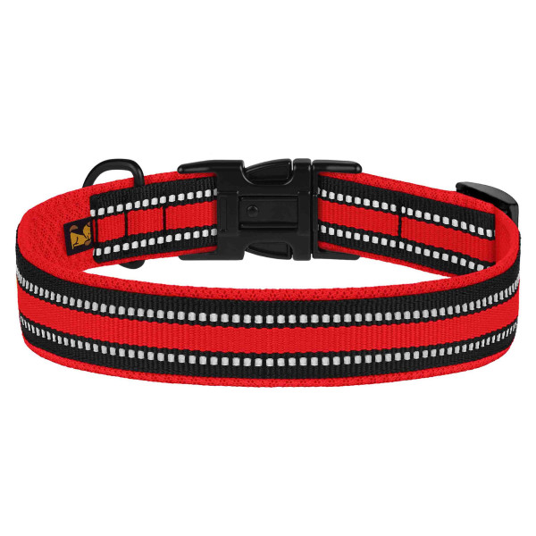 Нашийник для Собак BronzeDog Mesh з Металевою Пряжкою Червоний