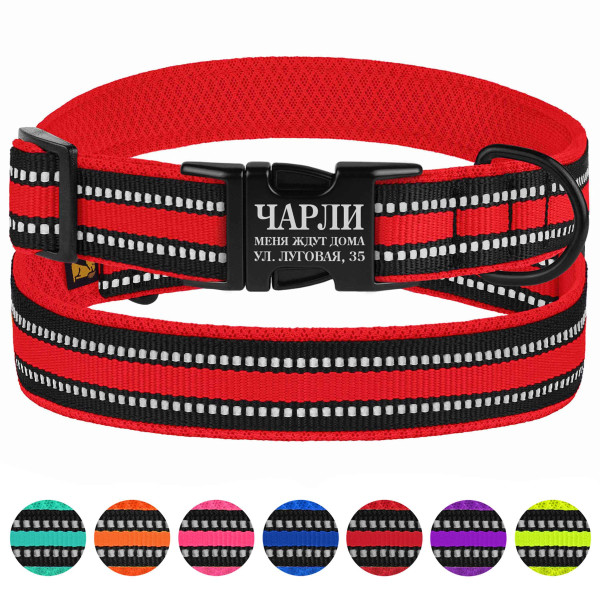 Нашийник для Собак BronzeDog Mesh з Металевою Пряжкою Червоний