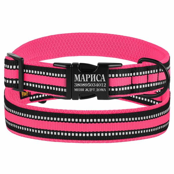 Нашийник для Собак BronzeDog Mesh з Металевою Пряжкою Рожевий