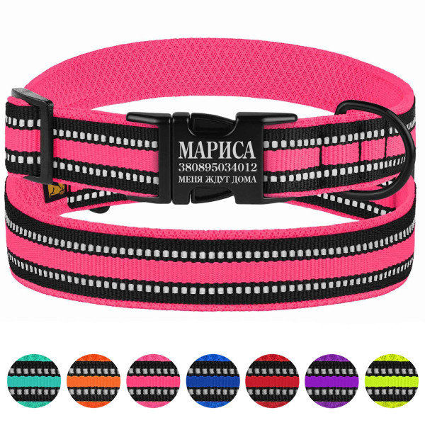 Нашийник для Собак BronzeDog Mesh з Металевою Пряжкою Рожевий