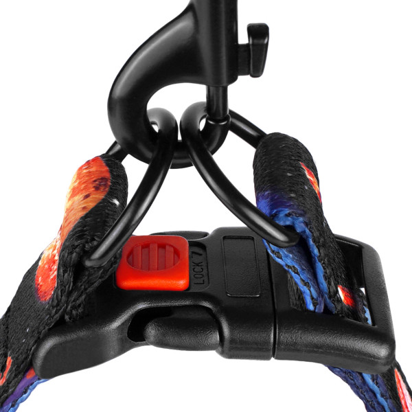 Шлея для собак BronzeDog Urban Cosmos нейлонова Чорна