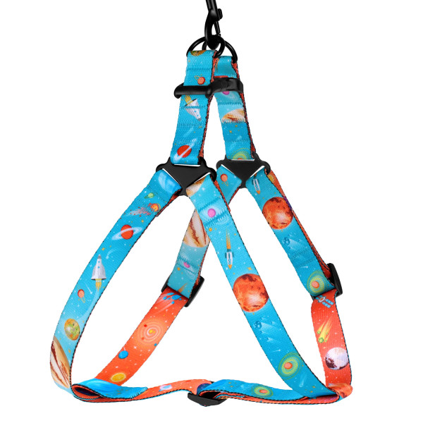 Шлея для собак BronzeDog Urban Cosmos нейлонова Блакитна
