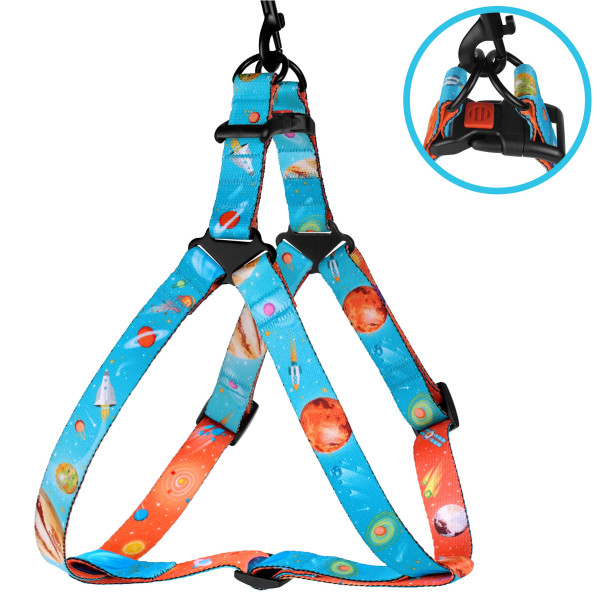 Шлея для собак BronzeDog Urban Cosmos нейлонова Блакитна