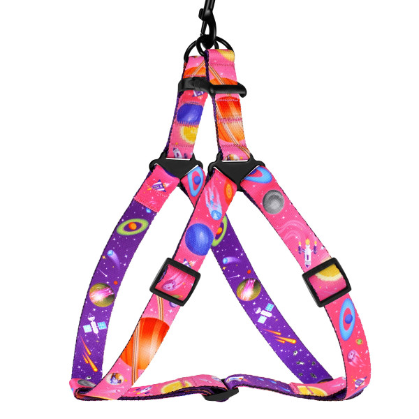 Шлея для собак BronzeDog Urban Cosmos нейлонова Рожева