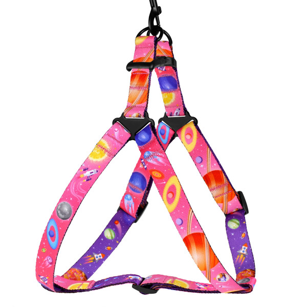 Шлея для собак BronzeDog Urban Cosmos нейлонова Рожева