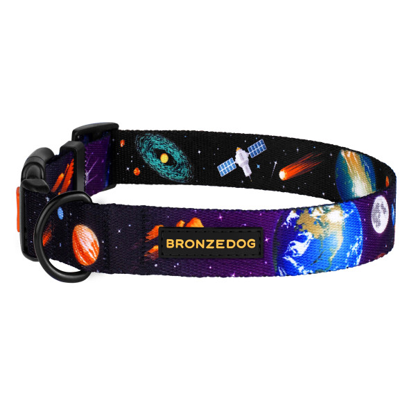 Нашийник для Собак BronzeDog Urban Cosmos нейлоновий з пластиковою пряжкою Чорний