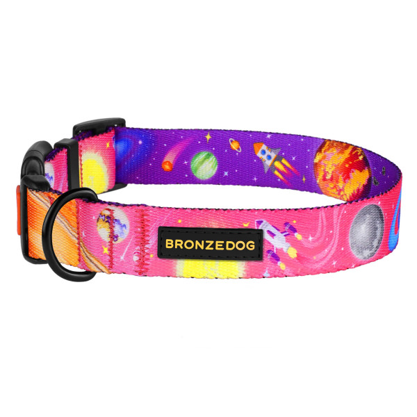 Нашийник для Собак BronzeDog Urban Cosmos нейлоновий з пластиковою пряжкою Рожевий