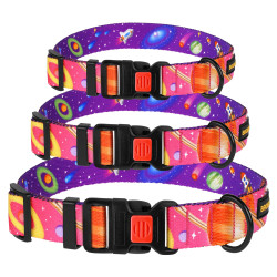 Нашийник для Собак BronzeDog Urban Cosmos нейлоновий з пластиковою пряжкою Рожевий